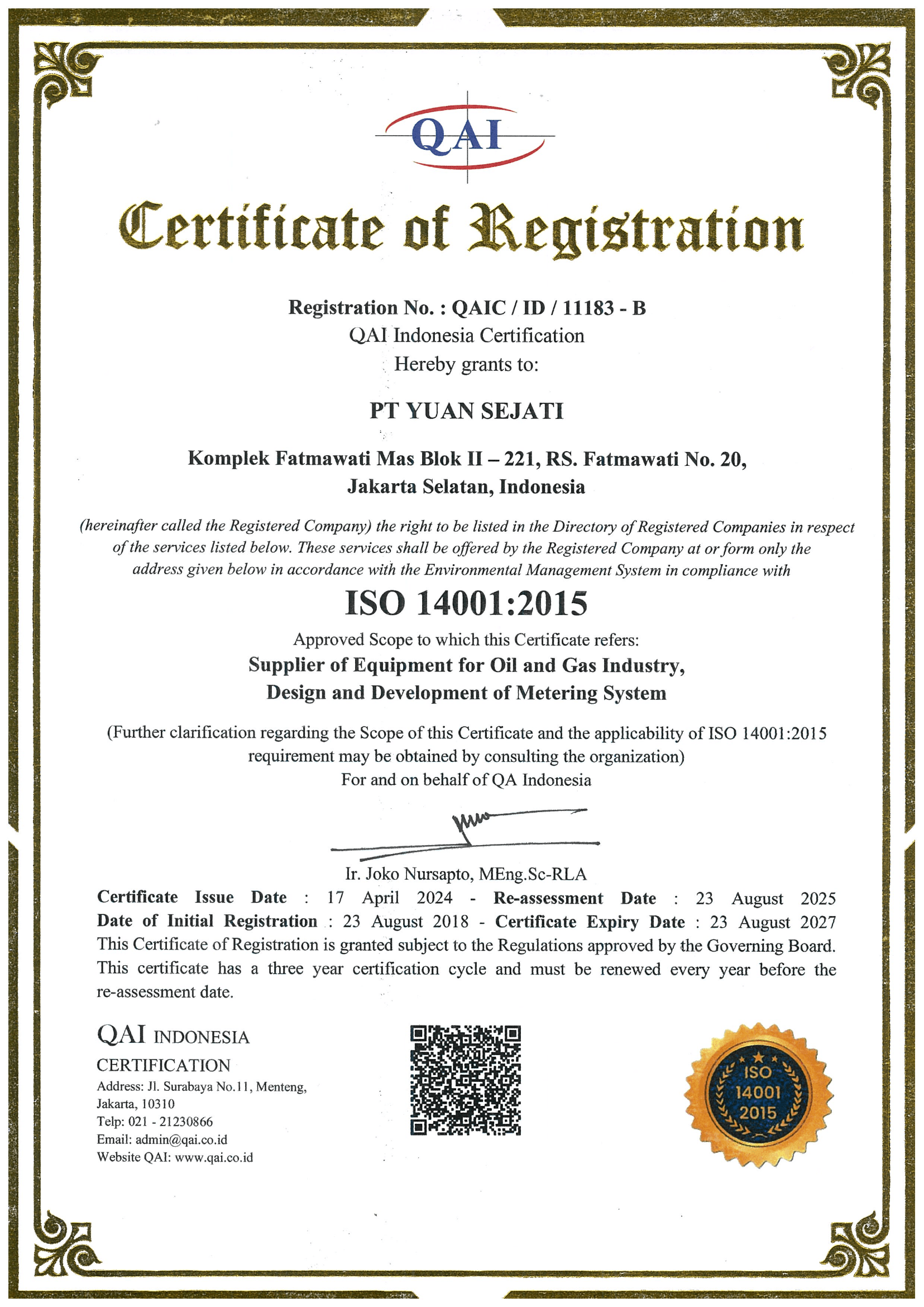 ISO 14001:2015 – Environmental