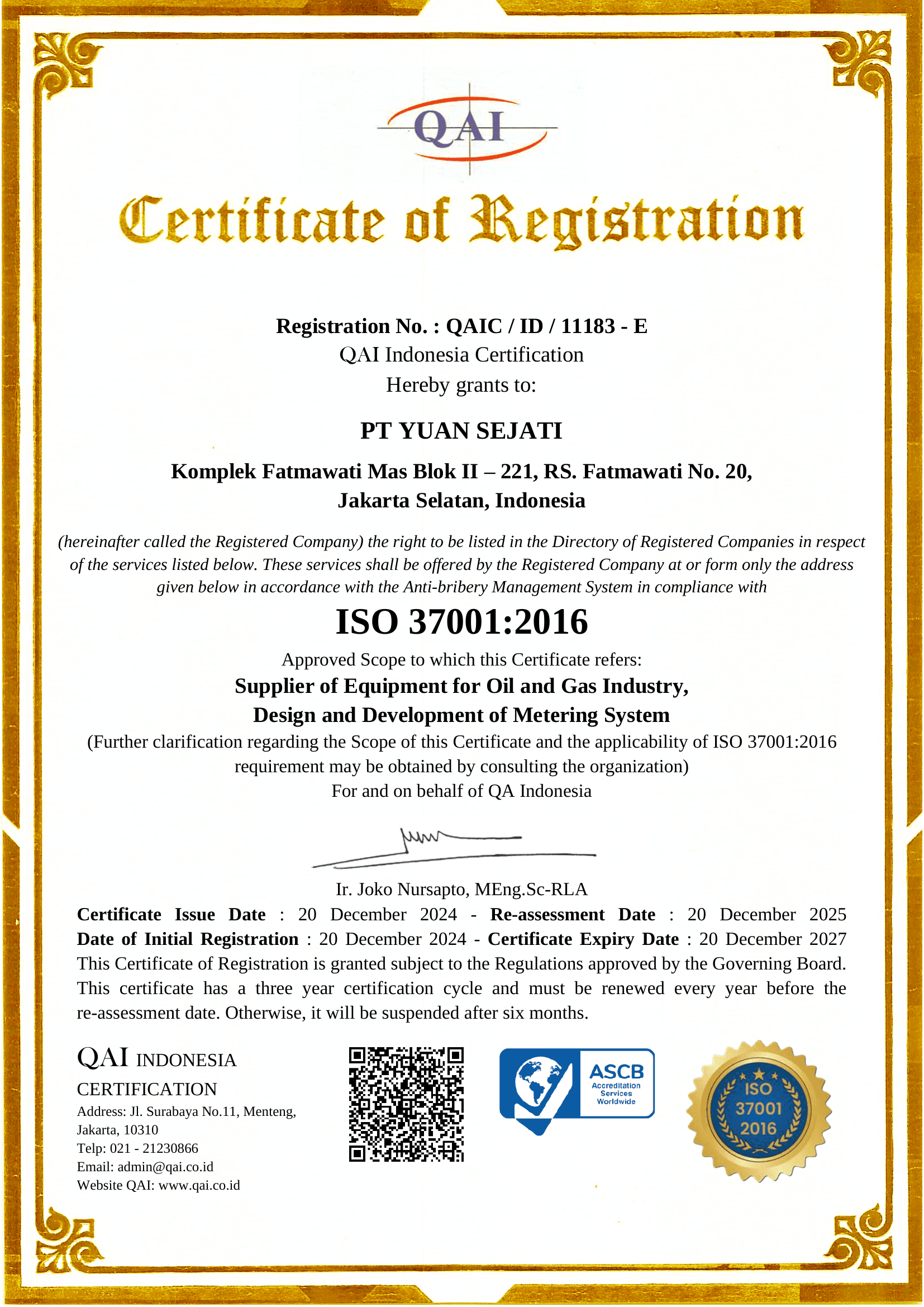 ISO 37001:2016 – Anti-Bribery